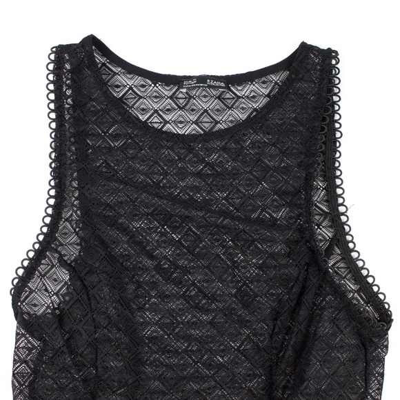 NWOT Zara B&W Collection Black Lace Bodysuit - Picture 3 of 4